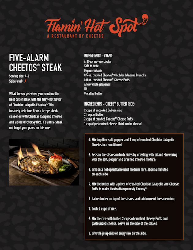 Five Alarm Cheetos Steak