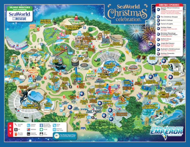 SeaWorld Christmas Celebration Map