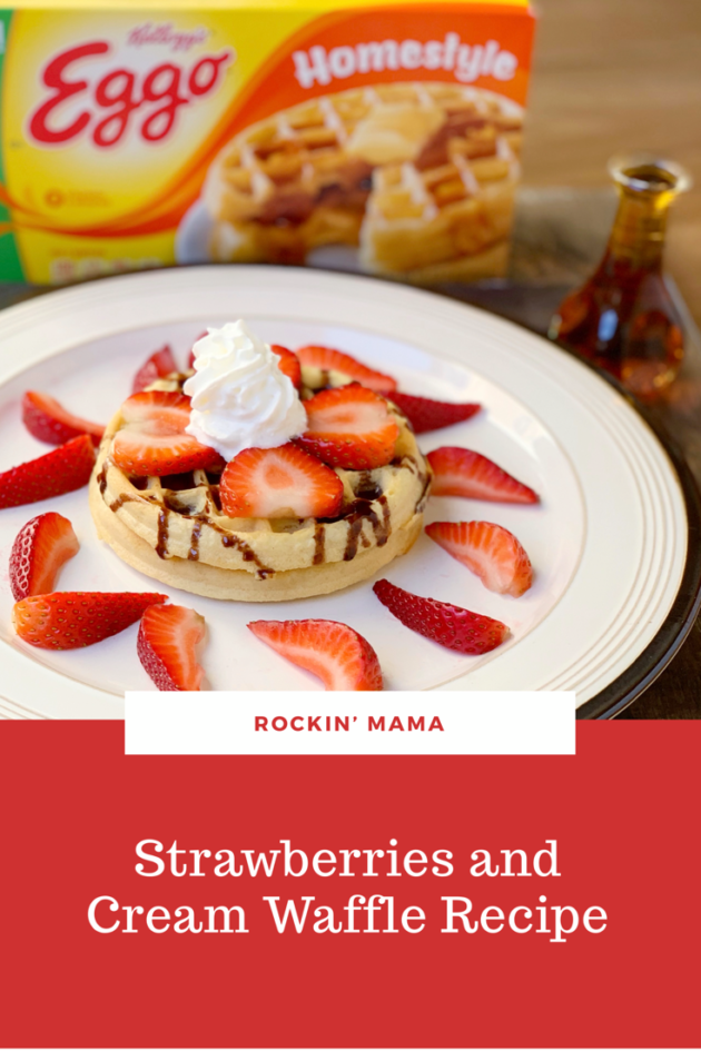 Strawberries Cream and Chocolate Waffle