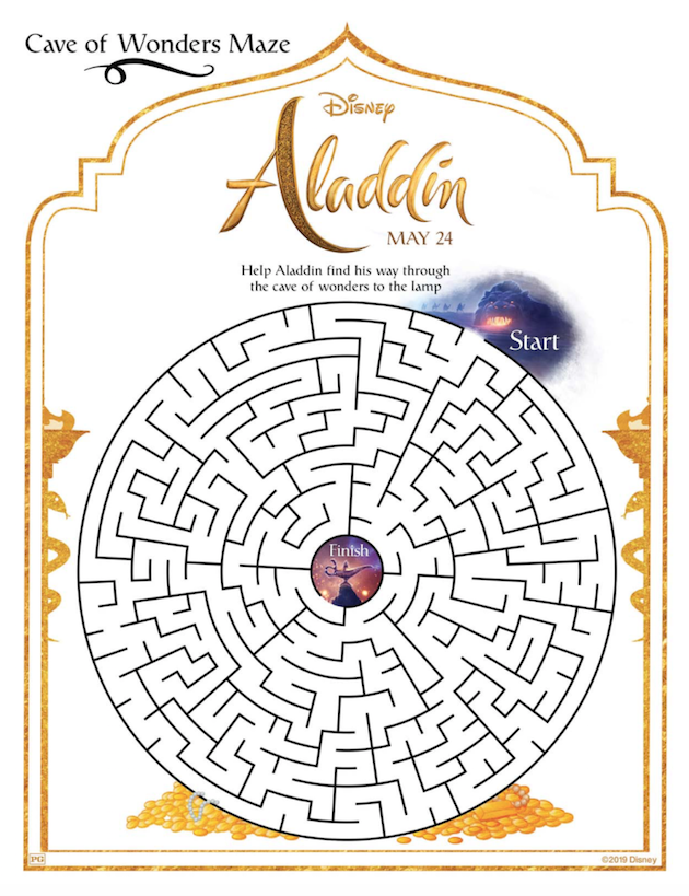 Aladddin Printable Maze