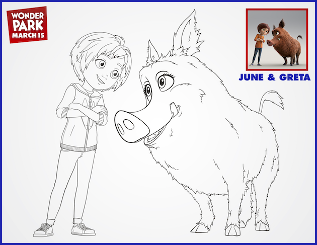 June and Great Wonder Park Coloring Page