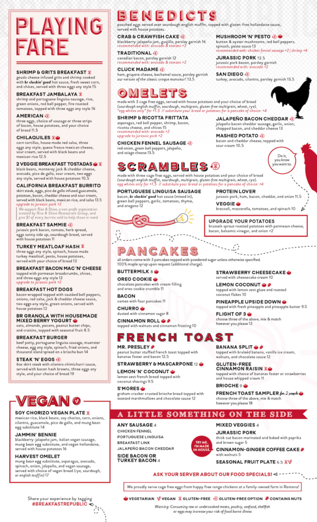 Breakfast Republic Menu