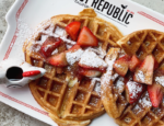 Strawberry Rhubarb Waffles