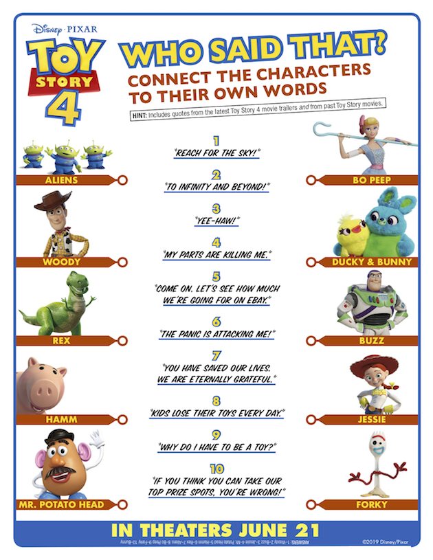 toy story printable activities