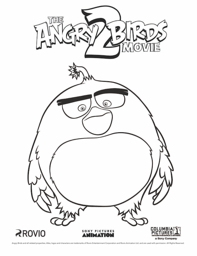 Angry Birds Coloring Sheet Bomb