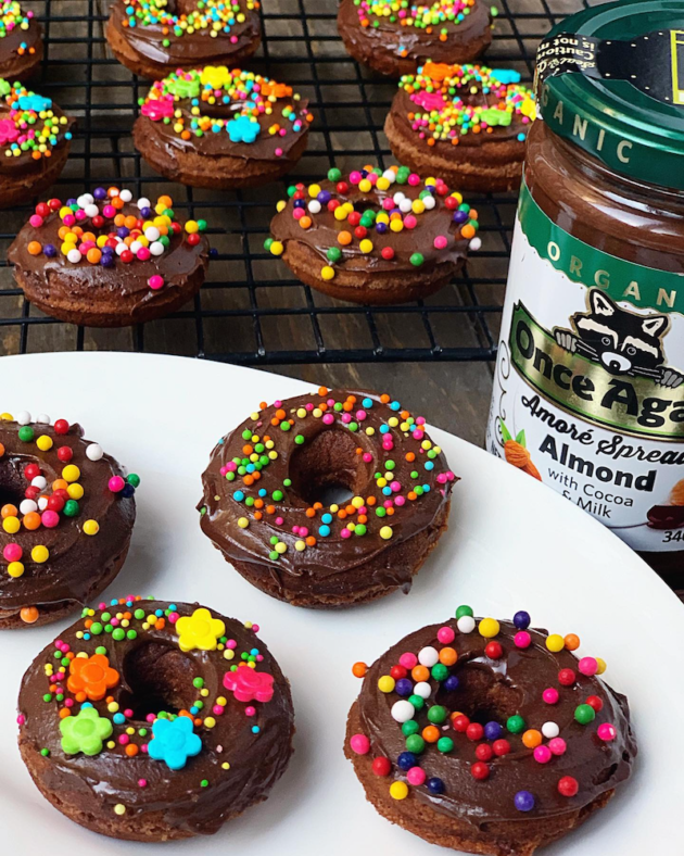 Baked Chocolate Almond Butter Donuts