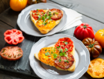 Heirloom Tomato and Provolone Toasts