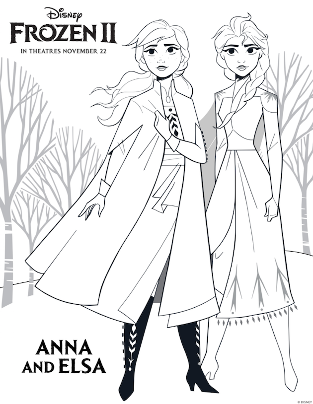 Anna and Elsa Coloring Sheet