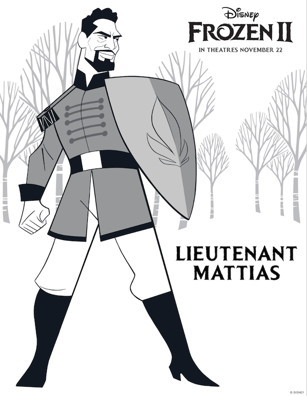 Frozen 2 Printable Lieutenant Mattias