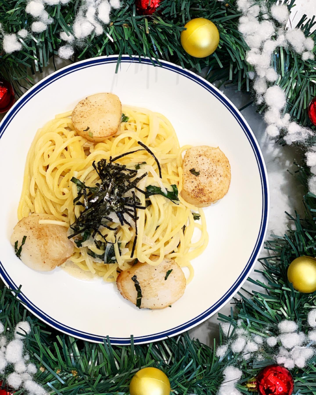 Spaghetti Scallops and Miso Butter