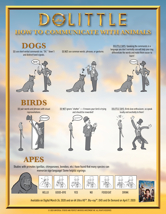 Dolittle Printable How to Communicate With Animals