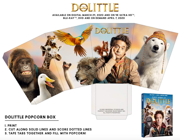 Dolittle Printable Popcorn Box