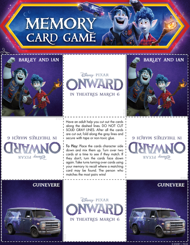 Disney Pixar Onward Memory Game