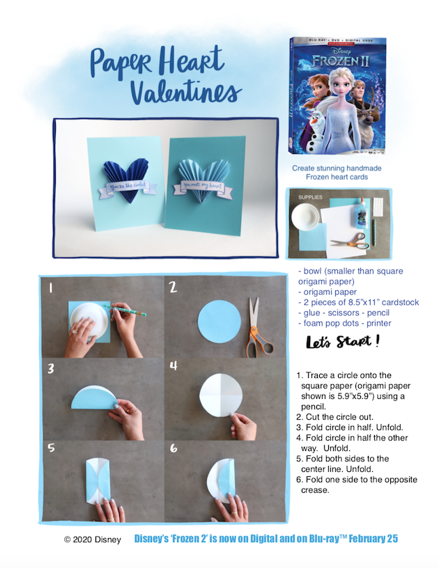 Frozen 2 Paper Heart Valentines