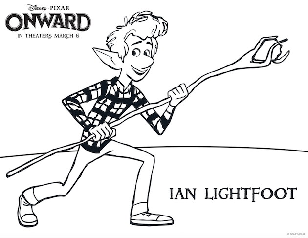 Pixar Onward Printable Coloring Sheet Ian