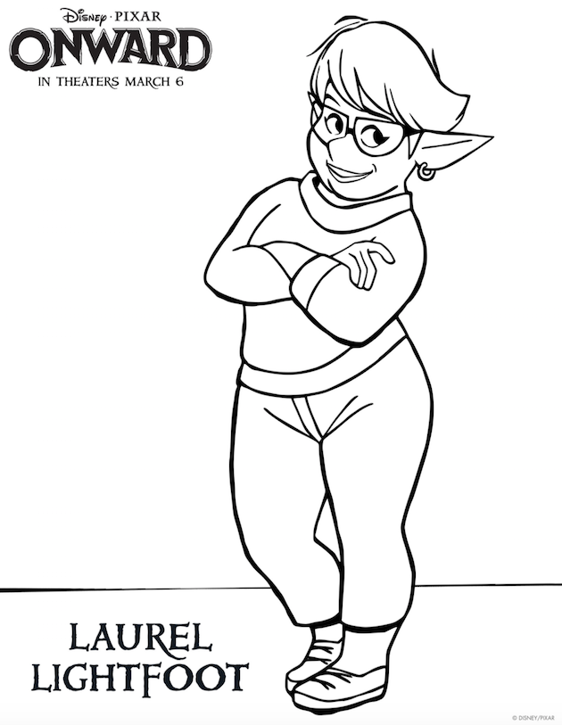 Pixar Onward Printable Coloring Sheet Laurel