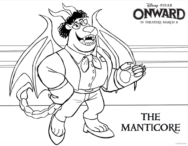 Pixar Onward Printable Coloring Sheet The Manticore