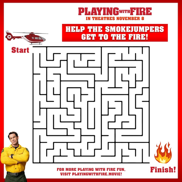 Playing With Fire Printable Maze