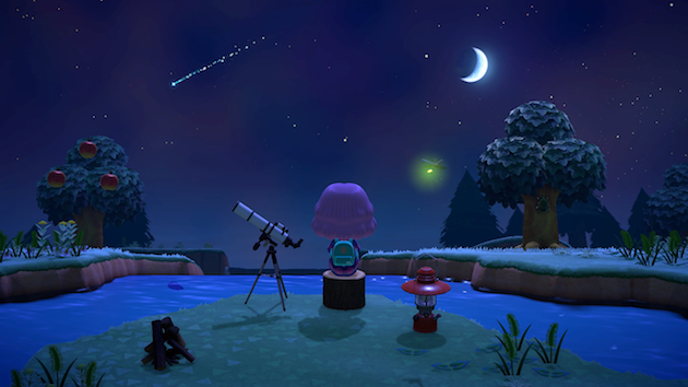 Animal Crossing New Horizons Nighttime Scene