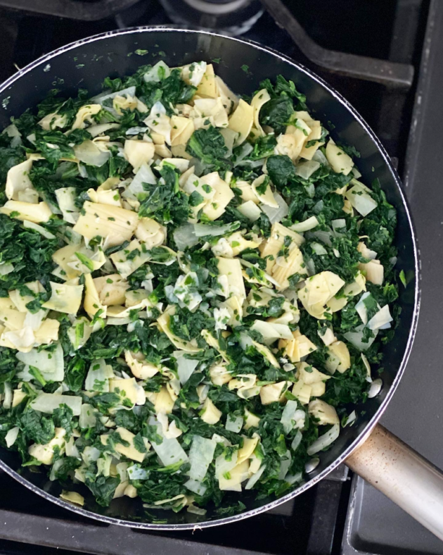 Cooked Spinach and Artichokes