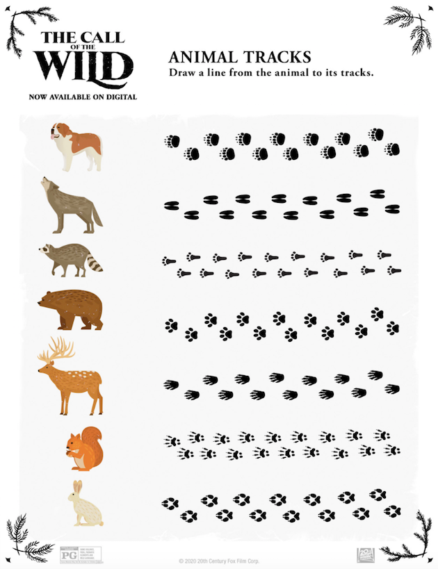 The Call of the Wild Printable Animal Tracks