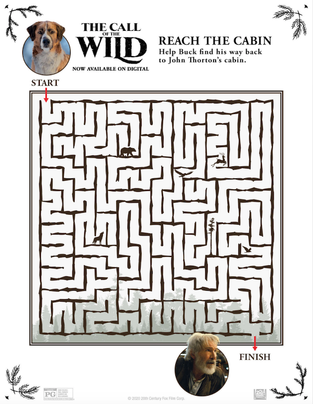 The Call of the Wild Printable Maze