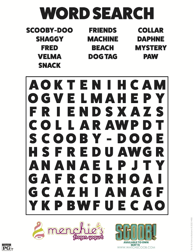 SCOOB Word Search