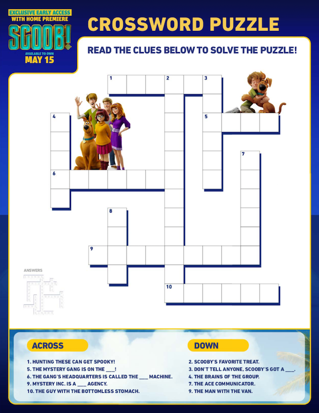 Scooby Doo Crossword Puzzle