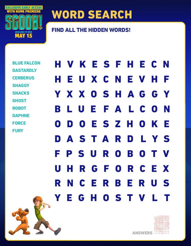 Scooby Doo Word Search