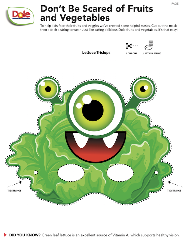 Pixar Monsters Printable Mask