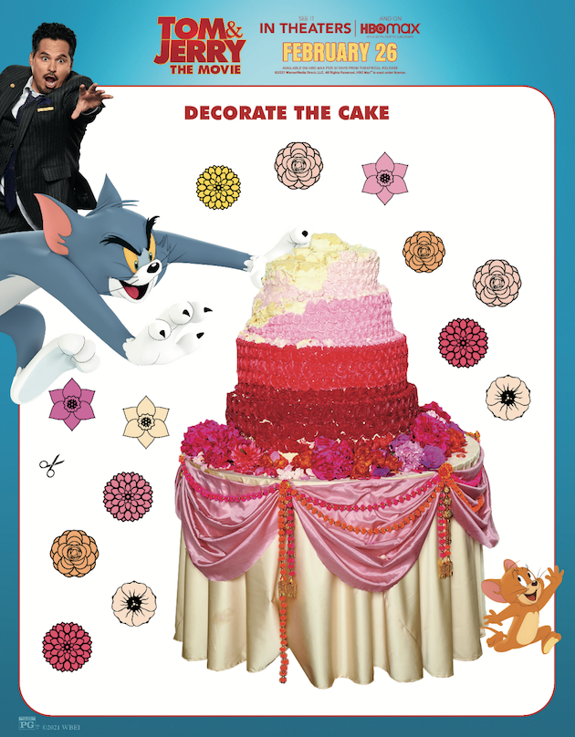 Tom and Jerry Decorate the Cake Printable
