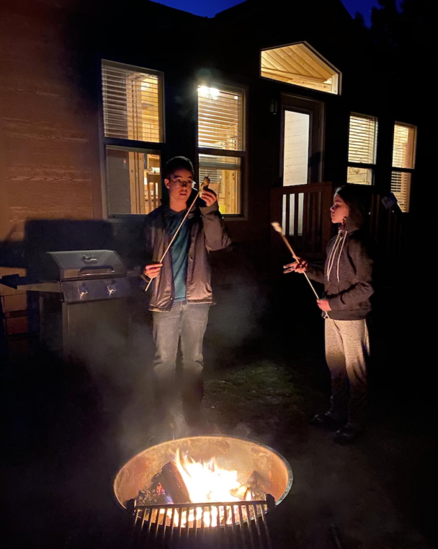 Siblings Roasting Smores