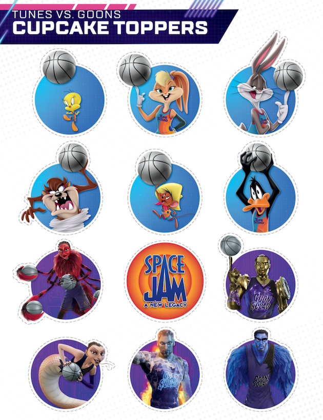 Space Jam Printable Cupcake Toppers