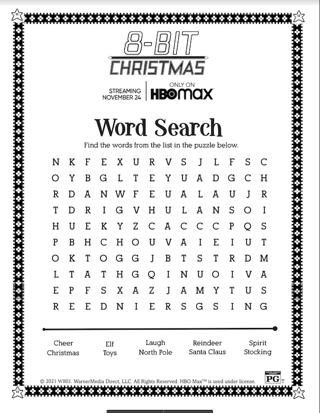 8-Bit Christmas Printable Word Search