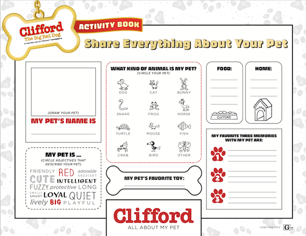 Clifford the Big Red Dog Printable Dog Certificate