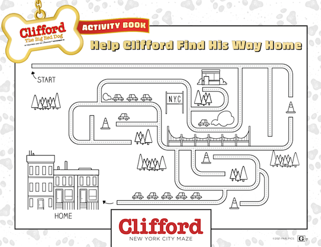 Clifford the Big Red Dog Printable Maze