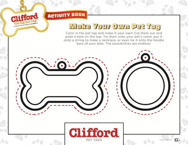 Clifford the Big Red Dog Printable Pet Tag
