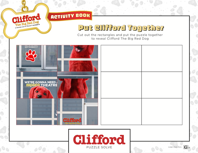 Clifford the Big Red Dog Printable Puzzle