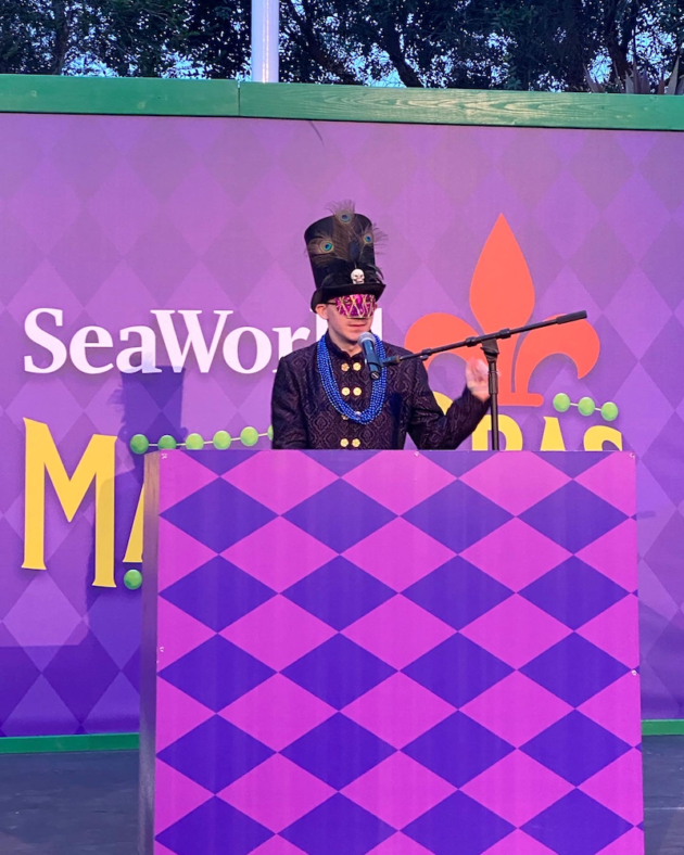 DJ at SeaWorld Mardi Gras